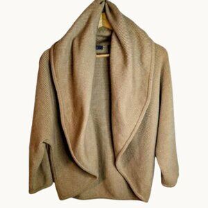Merino Wool Shawl Collar Cardigan Liz Claiborne Camel | Size XL Mint Condition